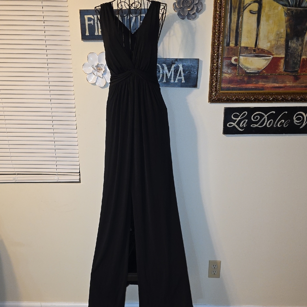 White House Black Market Black Long Sleeveless Dress Womens Size 8